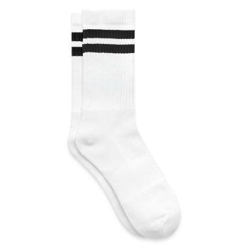 1966 60. Geburtsjahr - Gestreifte Tennissocken - Weiß/Schwarz - Rechts