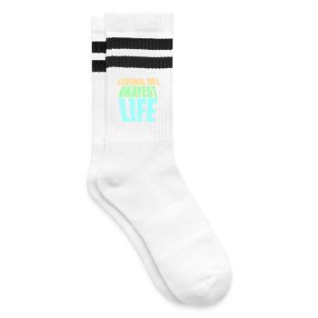 Vivre ma vie la plus correcte Drôle de dicton, médiocre - Chaussettes de tennis - blanc/noir - Droite
