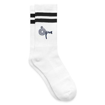 Wasserschlauch Opa - Gestreifte Tennissocken - Weiß/Schwarz - Rechts