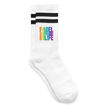 Padel for life - Gestreifte Tennissocken - Weiß/Schwarz - Rechts