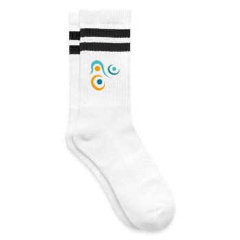 Yoga design_10 - Striped tennis socks - white/black - Right