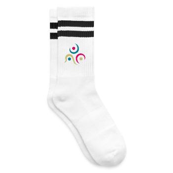 Yoga design_9 - Striped tennis socks - white/black - Right