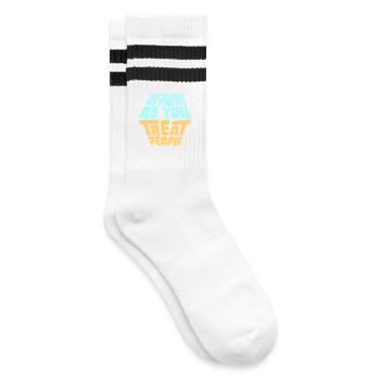 You're Only As Pretty As You Treat People Ehrlich - Striped tennis socks - white/black - Right