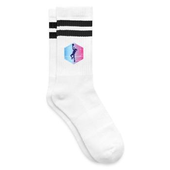 Fille de basket vintage - Chaussettes de tennis - blanc/noir - Droite