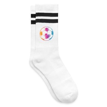 Ballon de football aquarelle - Chaussettes de tennis - blanc/noir - Droite