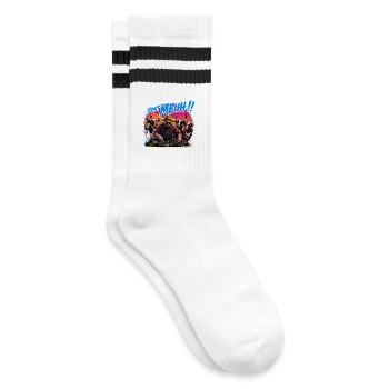 Mes collègues font meuh humour éleveur de vaches - Chaussettes de tennis - blanc/noir - Droite