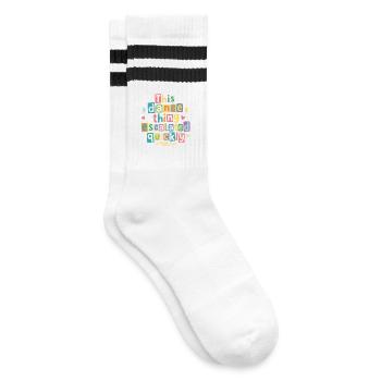 This dance quickly escalated - Striped tennis socks - white/black - Right