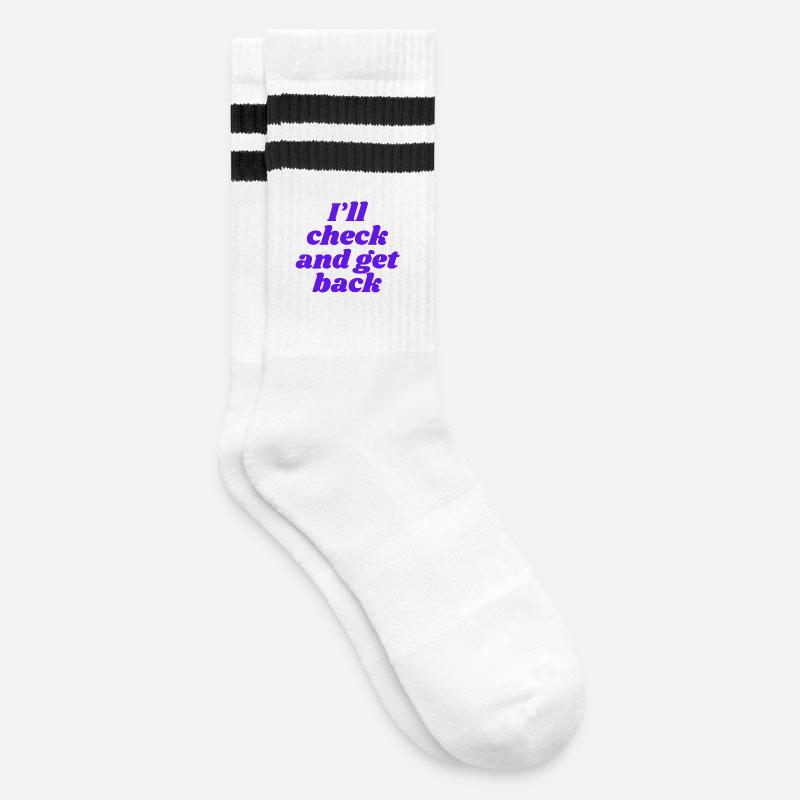 I'll check and get back - Gestreifte Tennissocken - Weiß/Schwarz