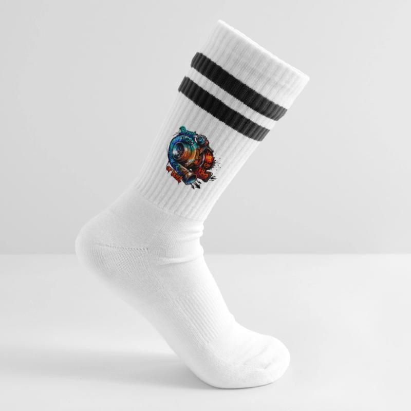 Turbo-Boost oder Bust Gestreifte Tennissocken
