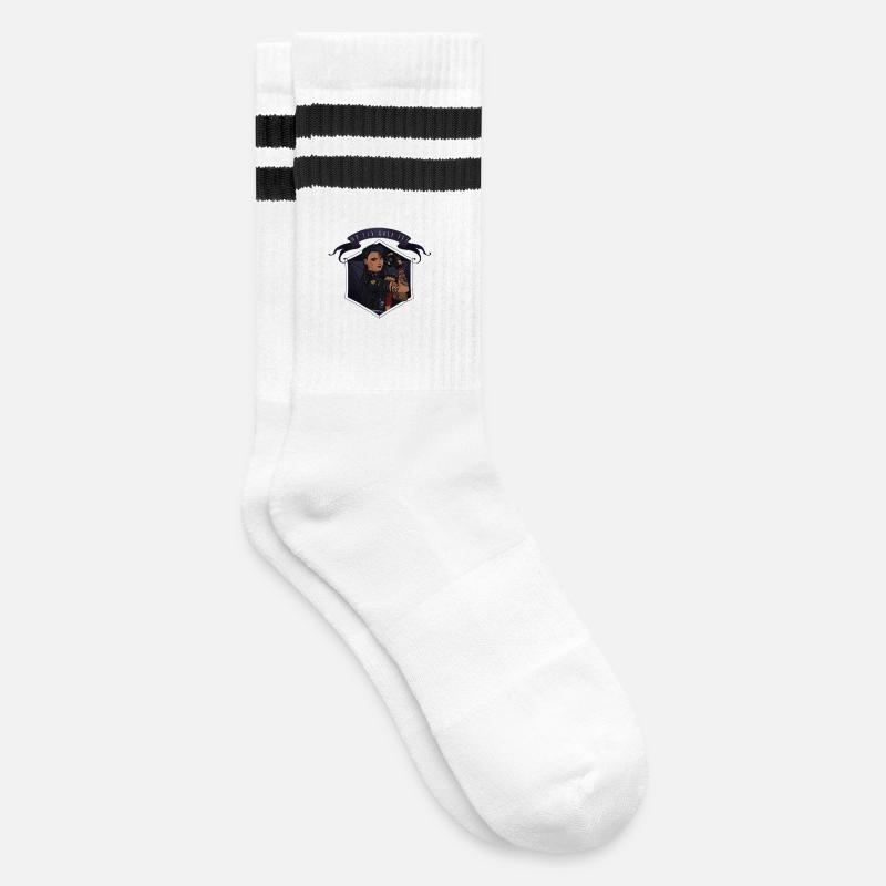 Wir können es ROLLEN! Gegerbt - Gestreifte Tennissocken - Weiß/Schwarz