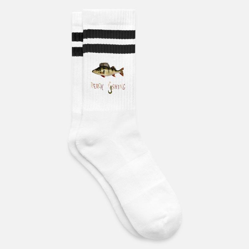Perch Angler - Striped tennis socks - white/black