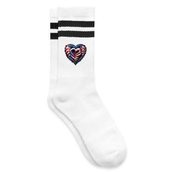 Das Herz - Gestreifte Tennissocken - Weiß/Schwarz - Rechts
