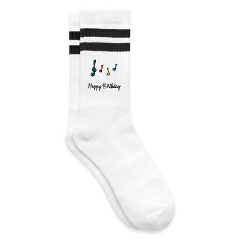 1. 1 Jahr. 1. JUBILÄUM. 1-JÄHRIGES JUBILÄUM - Gestreifte Tennissocken - Weiß/Schwarz - Rechts