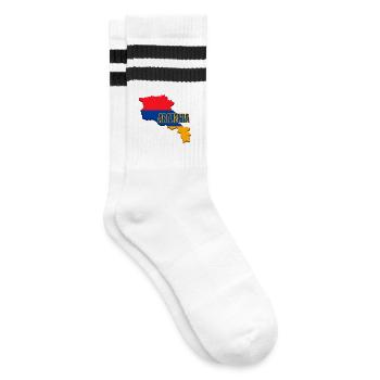 Armenia Flag, Armenia Flag Map, Armenia Flag - Striped tennis socks - white/black - Right