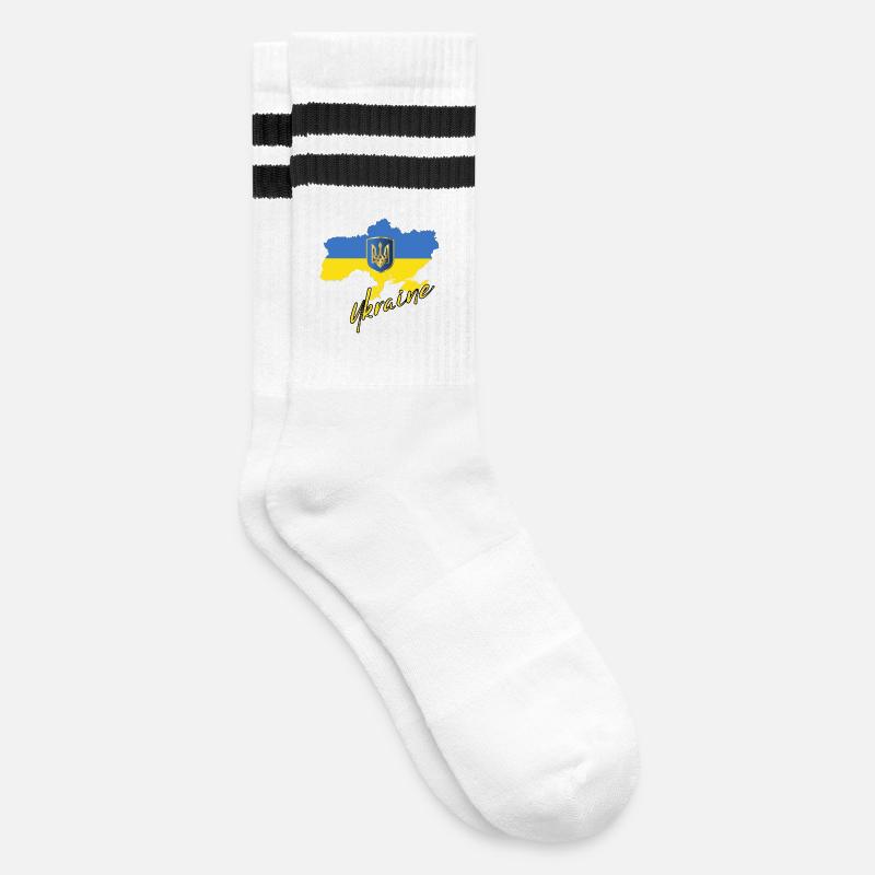 Fierté ukrainienne, drapeau ukrainien - Chaussettes de tennis - blanc/noir