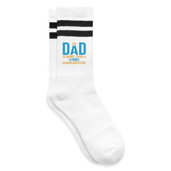 Ein Dad ist mehr als hunderte an Schulmeistern - Gestreifte Tennissocken - Weiß/Schwarz - Rechts