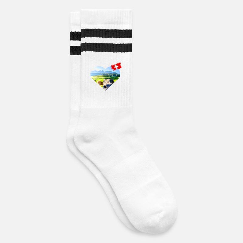 Avec amour Schweiz - Chaussettes de tennis - blanc/noir