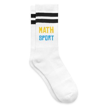 Math is not a sport to watch - Striped tennis socks - white/black - Right
