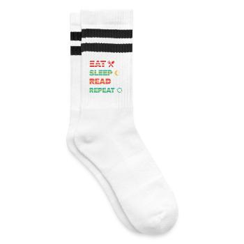 Mange, Dors, Lire Répéter Rat de bibliothèque - Chaussettes de tennis - blanc/noir - Droite