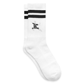 Surely Not Everybody Was Kung Fu Fighting Lustig - Striped tennis socks - white/black - Right