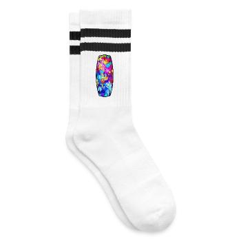 Surfboard Wassersport Wakeboard Surfing Wasserski - Gestreifte Tennissocken - Weiß/Schwarz - Rechts