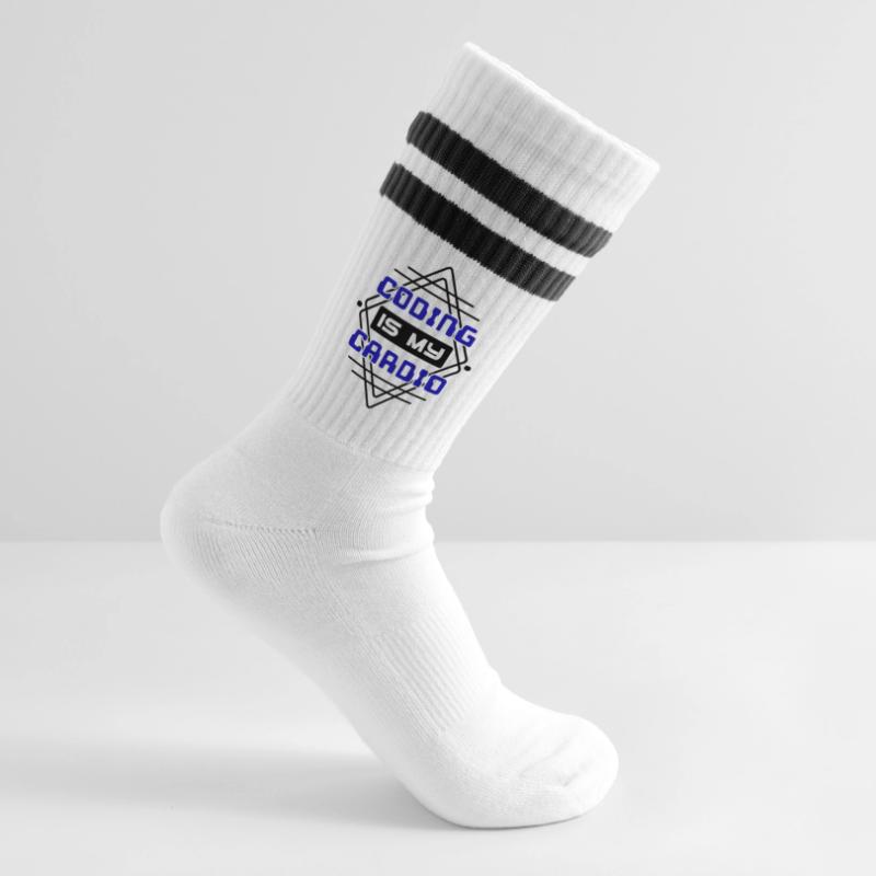 Cool Saying Developer Coden Programmer Code Striped tennis socks