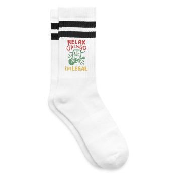Mexikanische Einwanderer Cinco de Mayo Party - Gestreifte Tennissocken - Weiß/Schwarz - Rechts