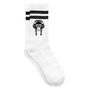 Beat Maker Monkey Head Studio Session Edition Shirt - Striped tennis socks - white/black - Right