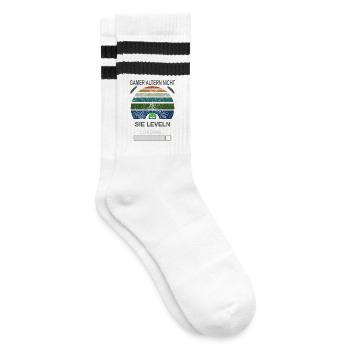 Gamer Leveling Chargement Rétro Sunburst - Chaussettes de tennis - blanc/noir - Droite