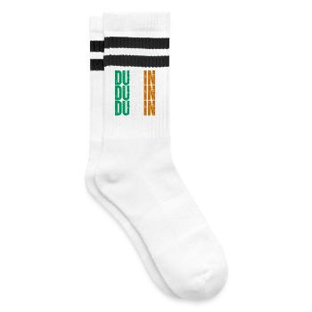 Dublin Irland, ein Souvenir von Dublin - Gestreifte Tennissocken - Weiß/Schwarz - Rechts