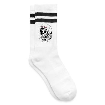 Ehemaliger russischer Astronaut - Gestreifte Tennissocken - Weiß/Schwarz - Rechts