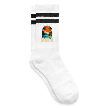 Tropical summer beach - Striped tennis socks - white/black - Right