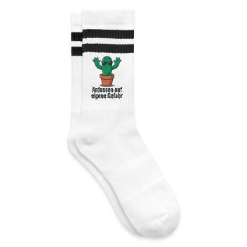 Cactus Sunglasses Warning ! - Striped tennis socks - white/black - Right