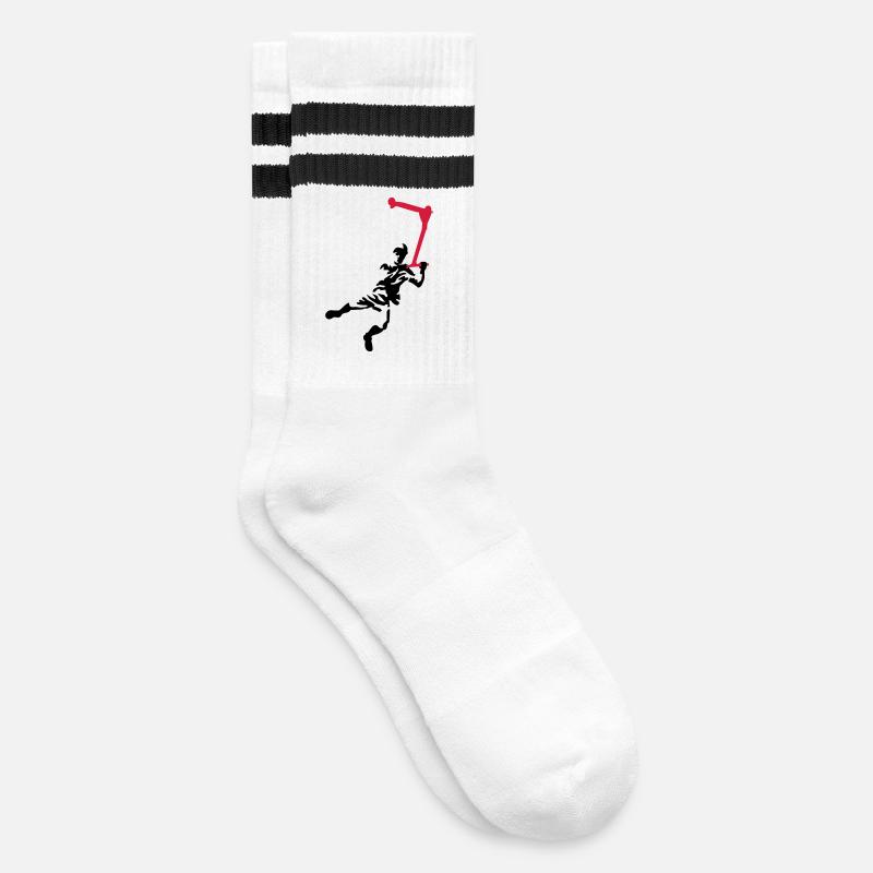 Kickscooter - Gestreifte Tennissocken - Weiß/Schwarz