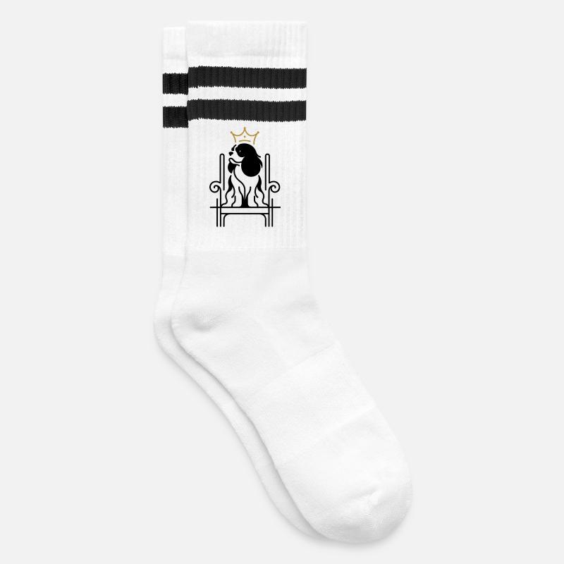 Cavalier King Charles Royal sur Trône - Chaussettes de tennis - blanc/noir