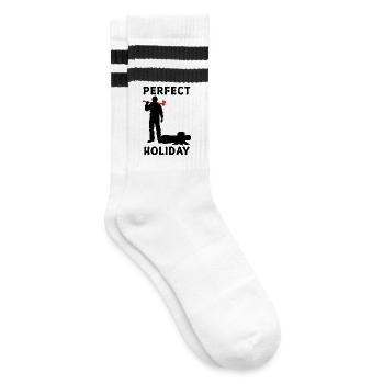 Woodwork Axe Lumberjack Tree Cutter Statement - Striped tennis socks - white/black - Right