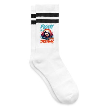 Epic Boxing Showdown: Fight for Your Dreams! - Striped tennis socks - white/black - Right