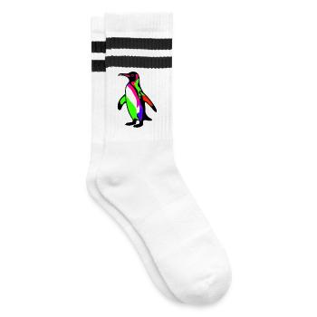 Penguin - Striped tennis socks - white/black - Right