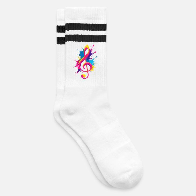 Clé colorée avec éclaboussures de peinture - Chaussettes de tennis - blanc/noir