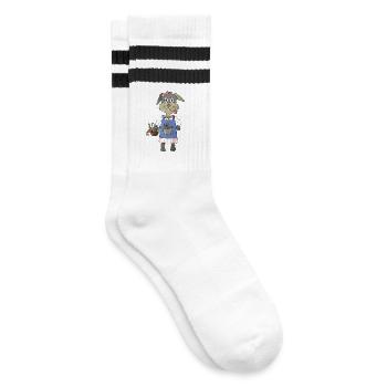 Moerchen Hase Frische vom Feld - Gestreifte Tennissocken - Weiß/Schwarz - Rechts