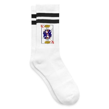Turkish Tradition Playing Card - Striped tennis socks - white/black - Right