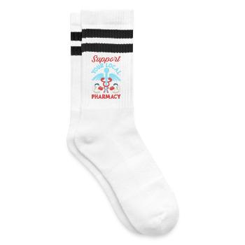 Apotheker Pharmazeutisch-technischer - Gestreifte Tennissocken - Weiß/Schwarz - Rechts