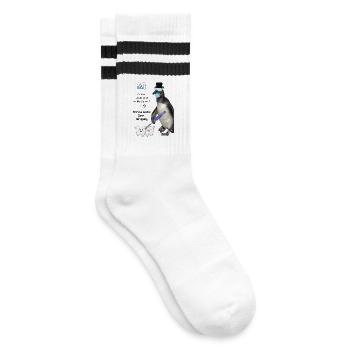 Teeth cleaning, funny decoration waiting room, practice - Striped tennis socks - white/black - Right