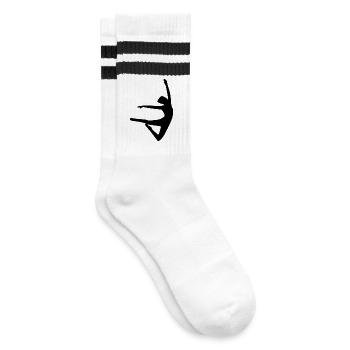 Tanz tanzen - Gestreifte Tennissocken - Weiß/Schwarz - Rechts