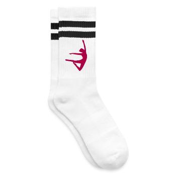 Tanz tanzen - Gestreifte Tennissocken - Weiß/Schwarz - Rechts