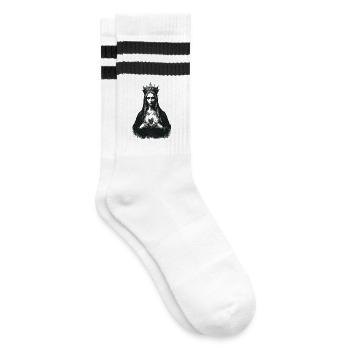 Heilige Silhouette mit Kranz - Gestreifte Tennissocken - Weiß/Schwarz - Rechts