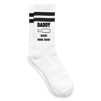 Papa a besoin de plus de bière ! (Papa / Papa / Bière / PUT) - Chaussettes de tennis - blanc/noir - Droite
