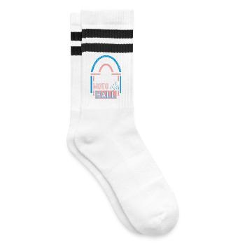 10 Jahre Motoball Jubiläum Motoballspieler Jubi - Gestreifte Tennissocken - Weiß/Schwarz - Rechts