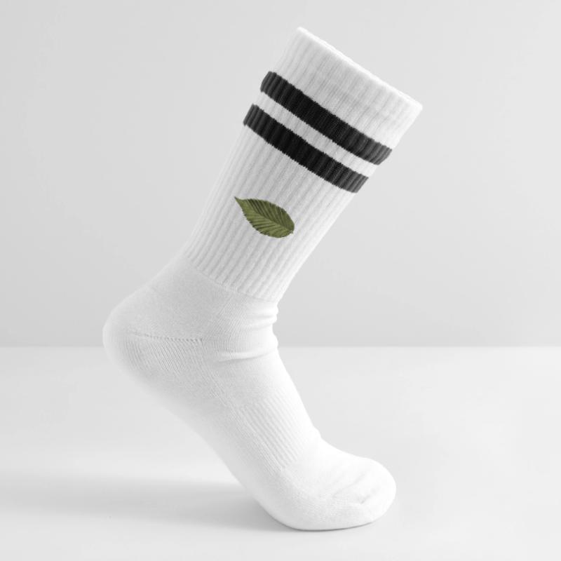 Leaf Structure Olive Green Pattern Striped tennis socks