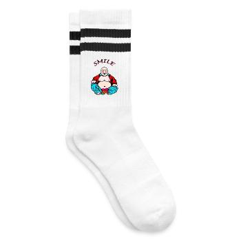 Cheerful yoga - Striped tennis socks - white/black - Right